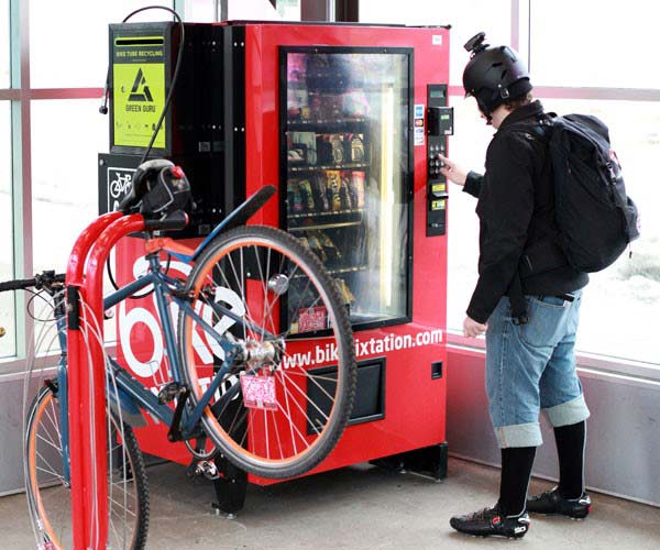 Bike room with vending machine