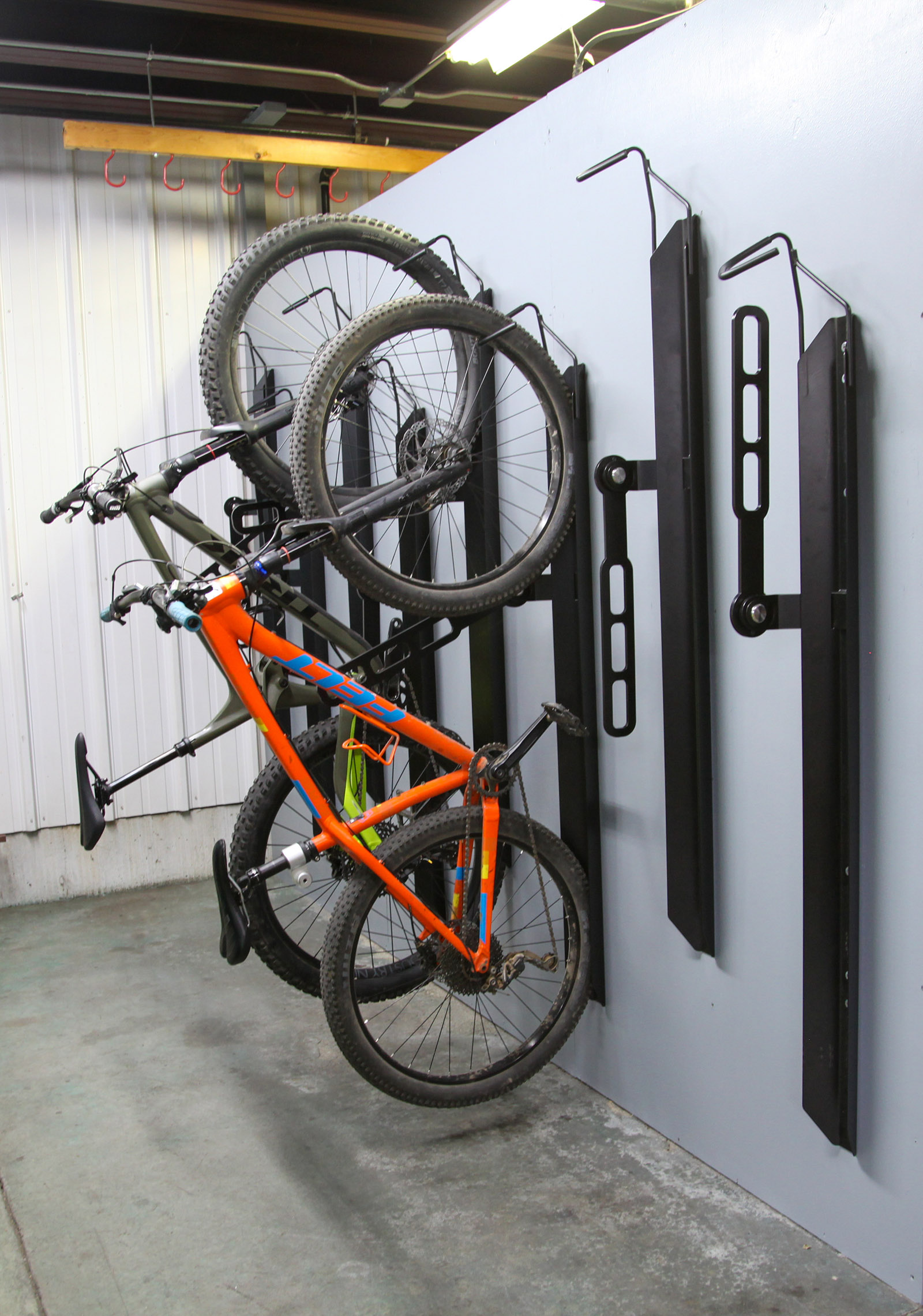 Vertical Rack being loaded with bike