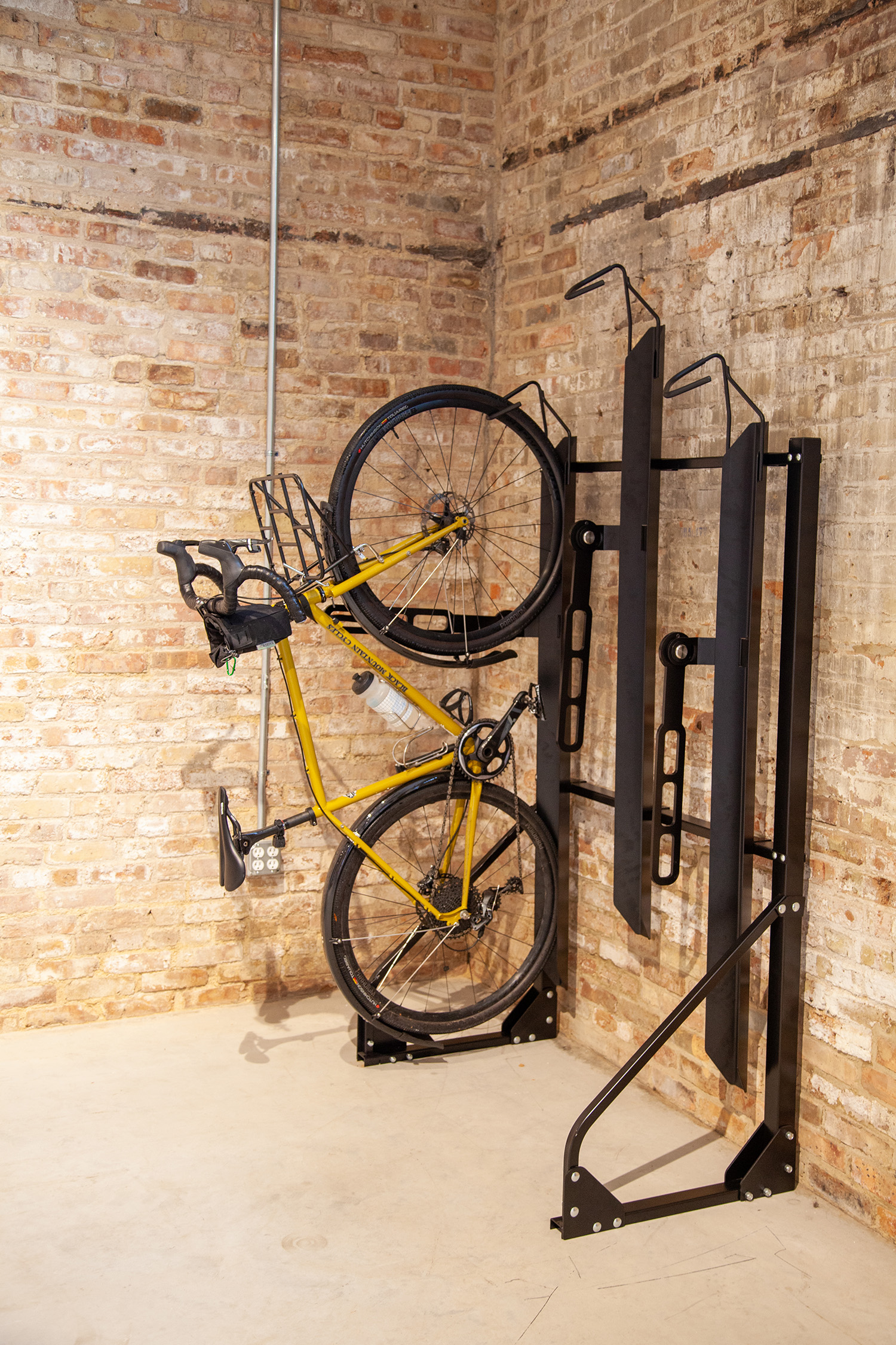 Vertical Rack being loaded with bike