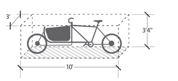 Dimensional Drawing of a Cargo Bike